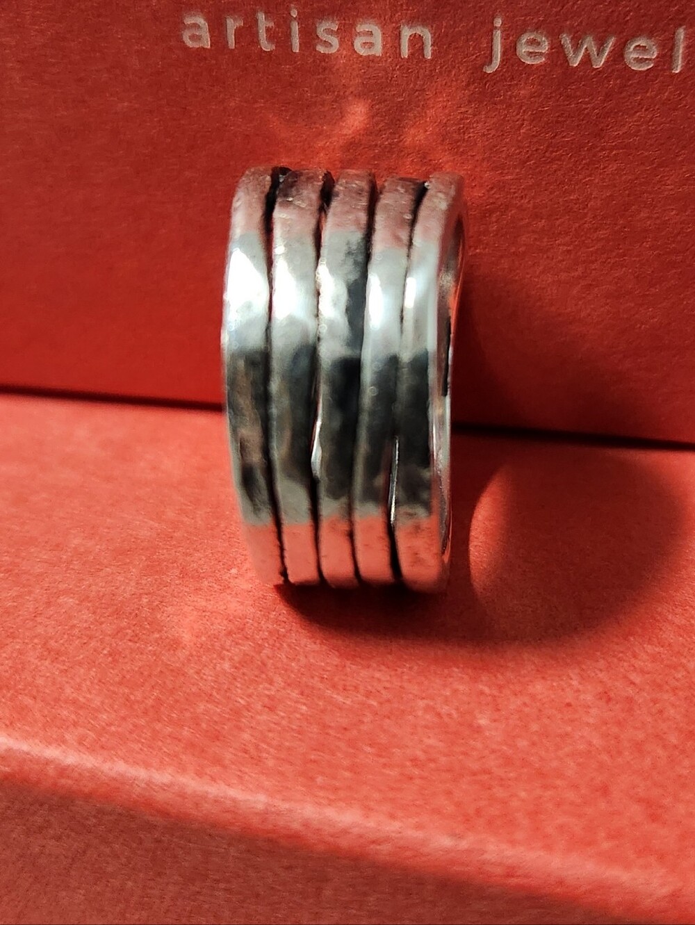 James Avery Stacked Hammered Ring Size 8.25 - Picture 3 of 4